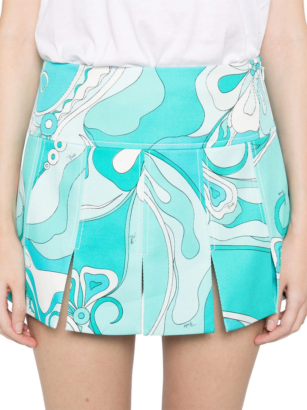 Pucci | Orchidee-Print Cotton Pleated Mini Skirt – Kirna Zabête