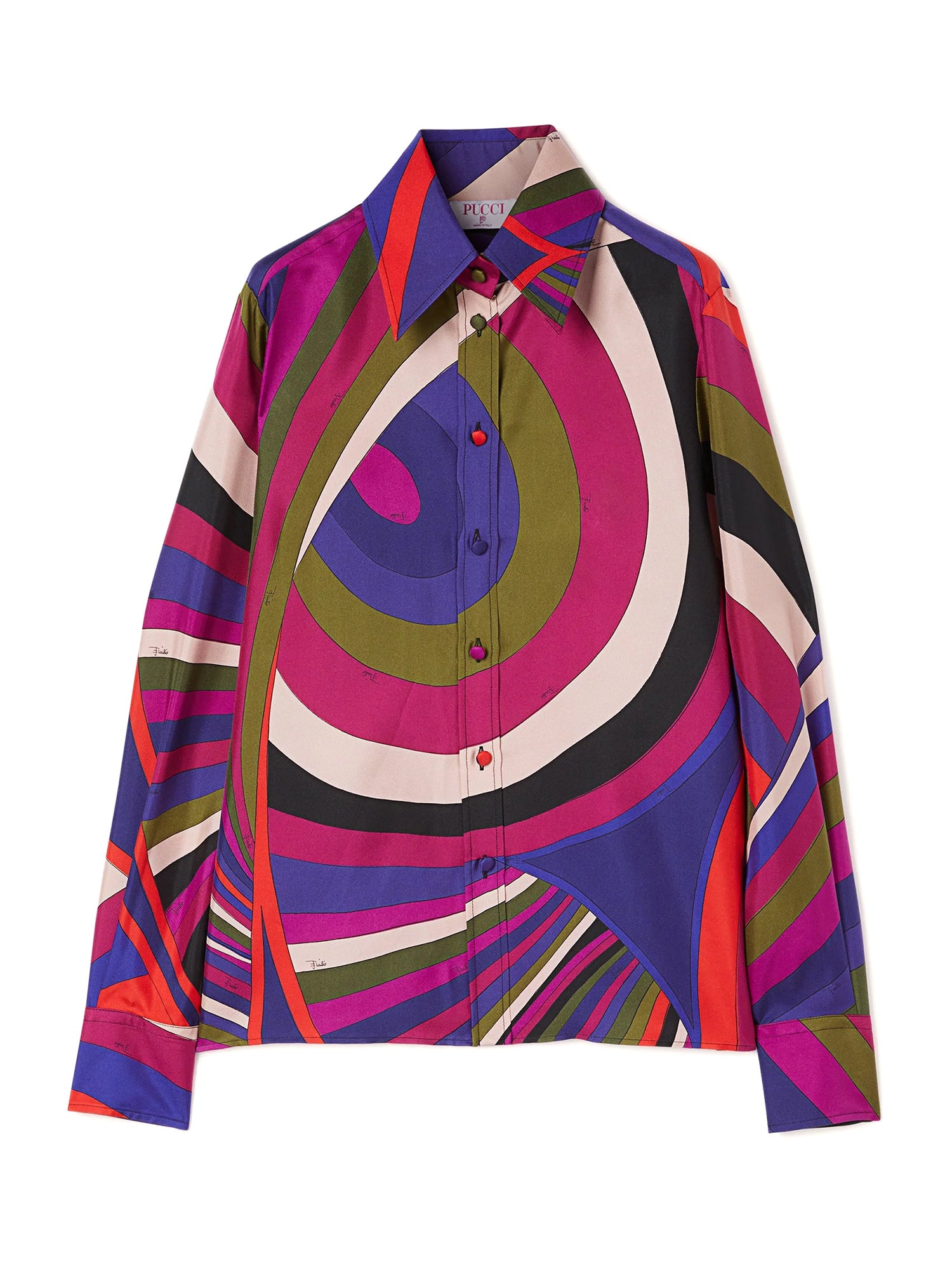 Iride-Print Silk Twill Shirt