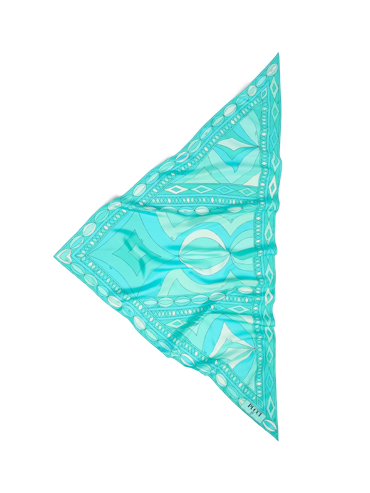 Collane-Print Triangle Silk Scarf