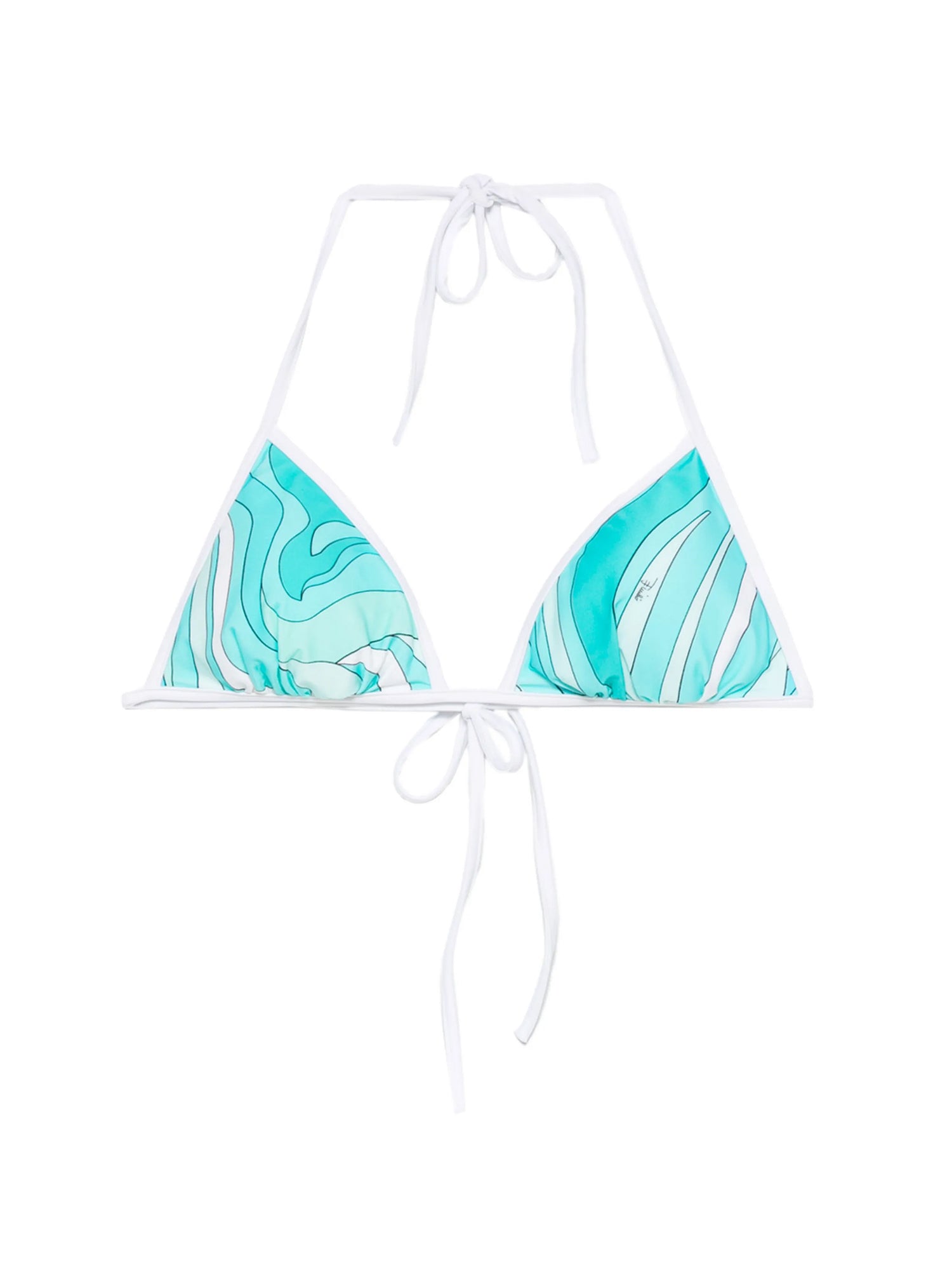 Marmo-Print Triangle Bikini Top