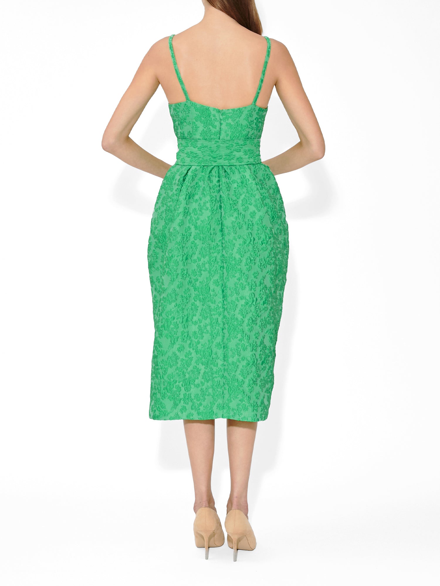 Wildflower Cloqué Artichoke Belted Dress