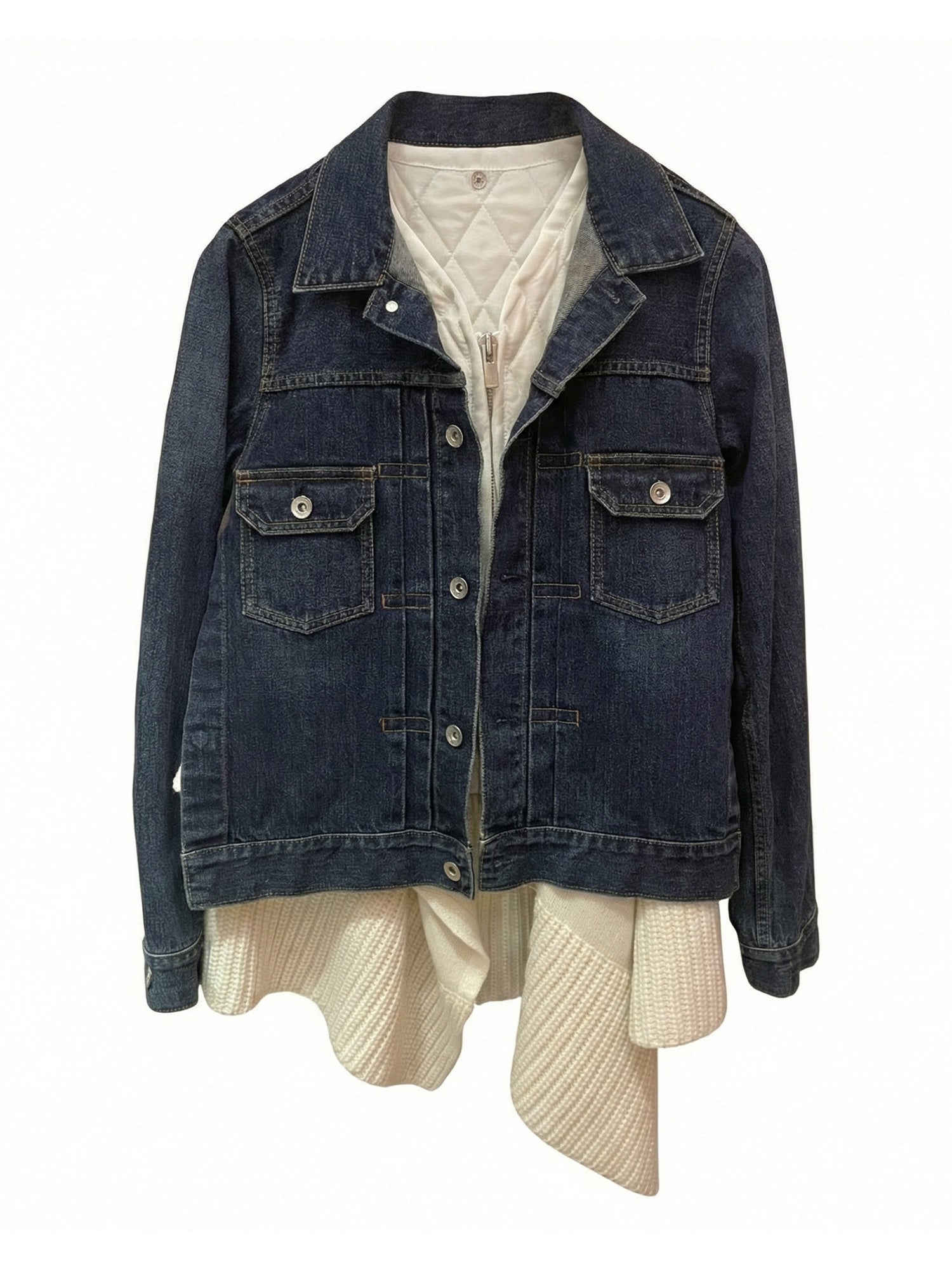 Denim x Wool Knit Jacket