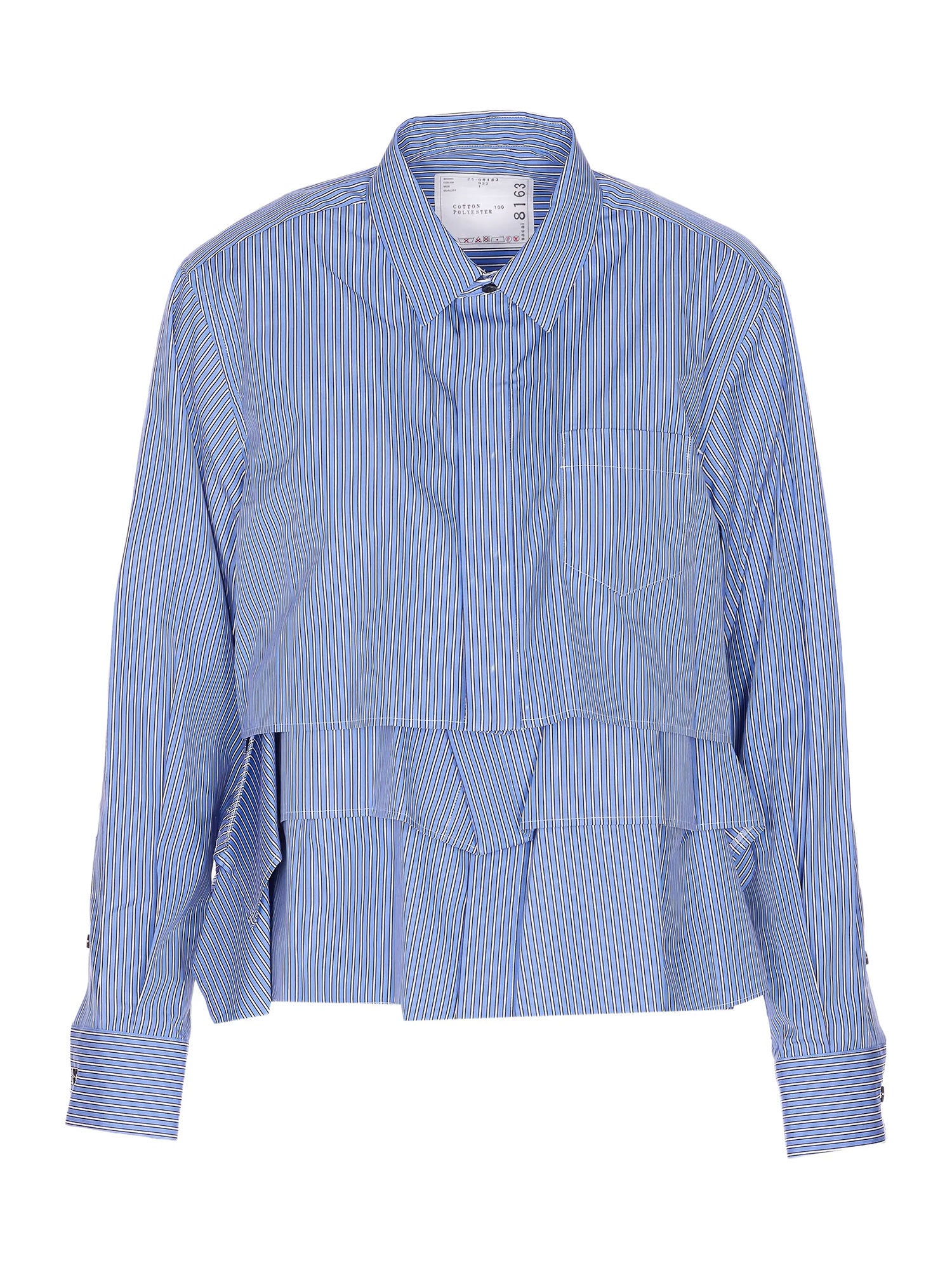 Ruffled Striped Poplin Shirt