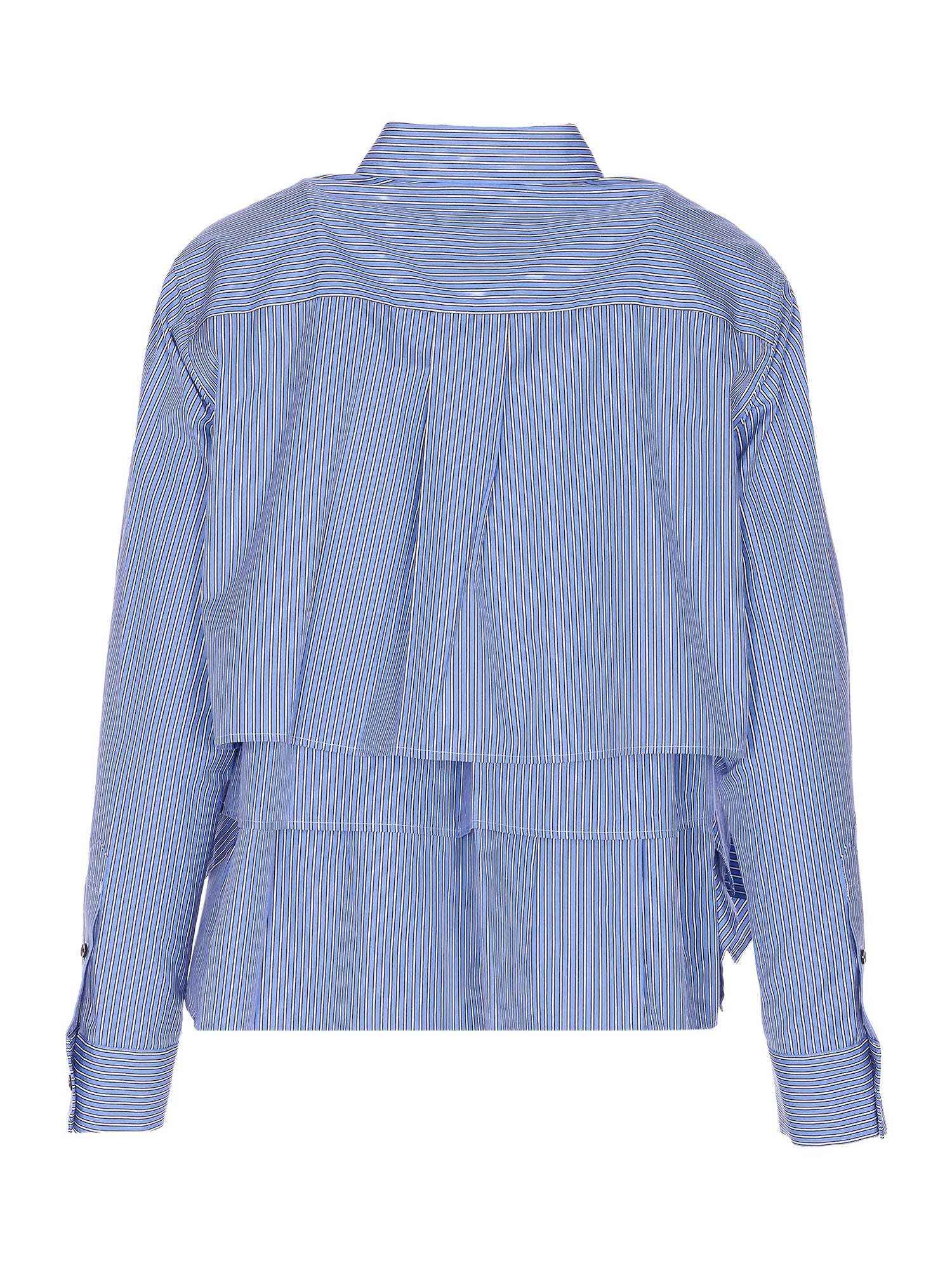 Ruffled Striped Poplin Shirt