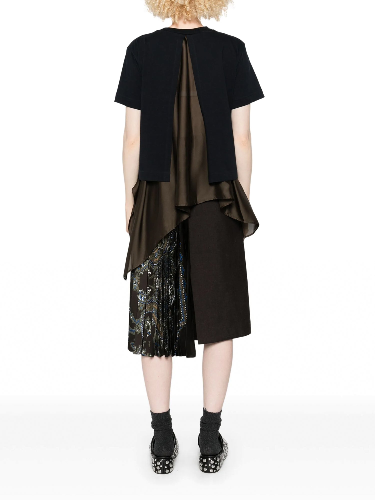 Satin x Cotton Jersey T-Shirt