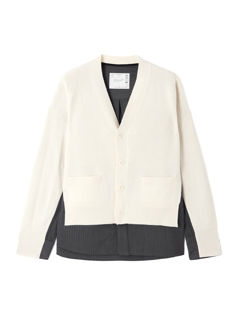 sacai | Striped Doeskin x Wool Knit Cardigan – Kirna Zabête