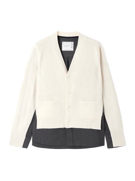 sacai✨Cotton Gabardine x Knit Cardigan sacai | Striped Doeskin x Wool Knit Cardigan – Kirna Zabête