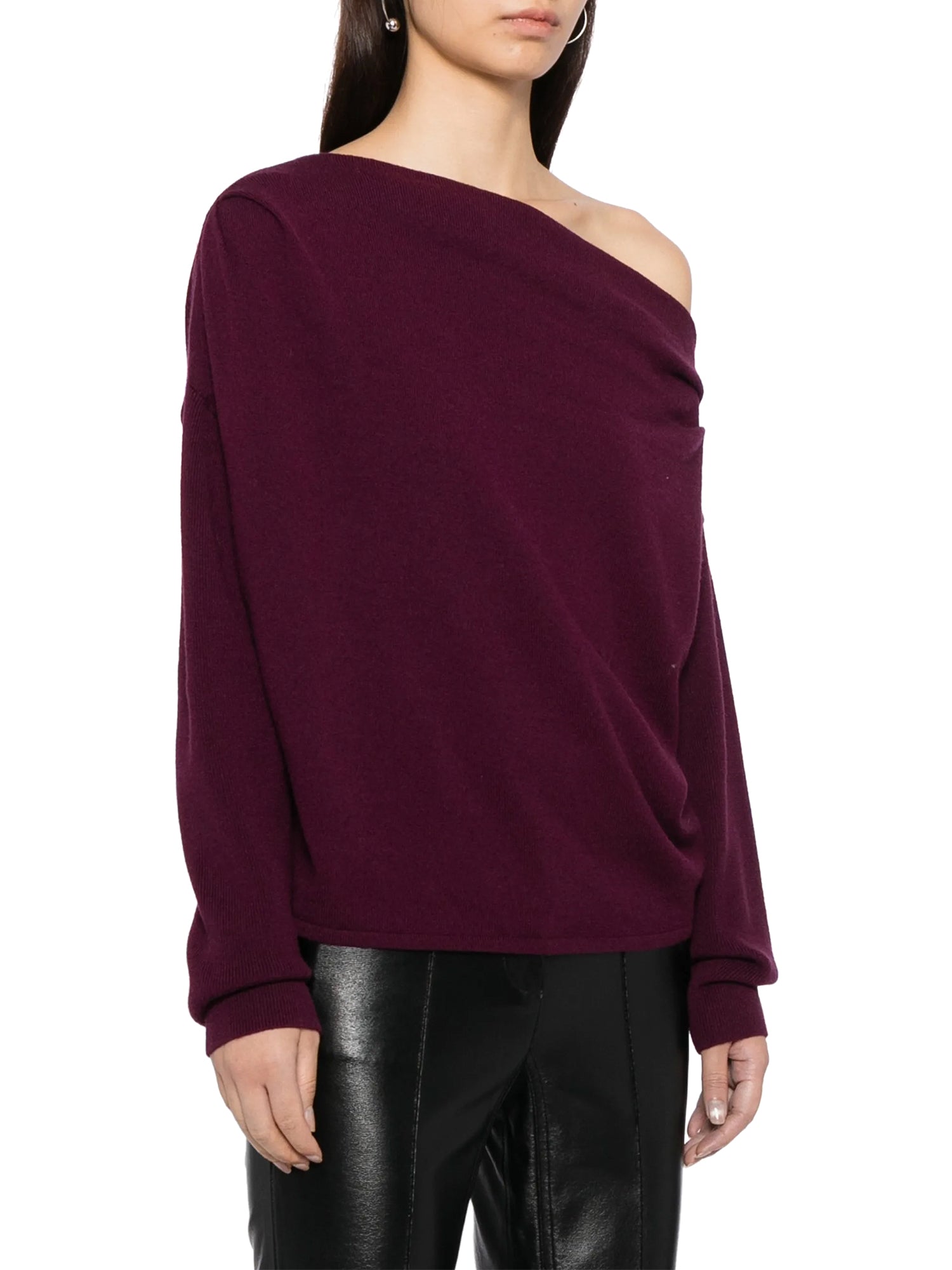 Long Sleeve Asymmetric Drape Sweater