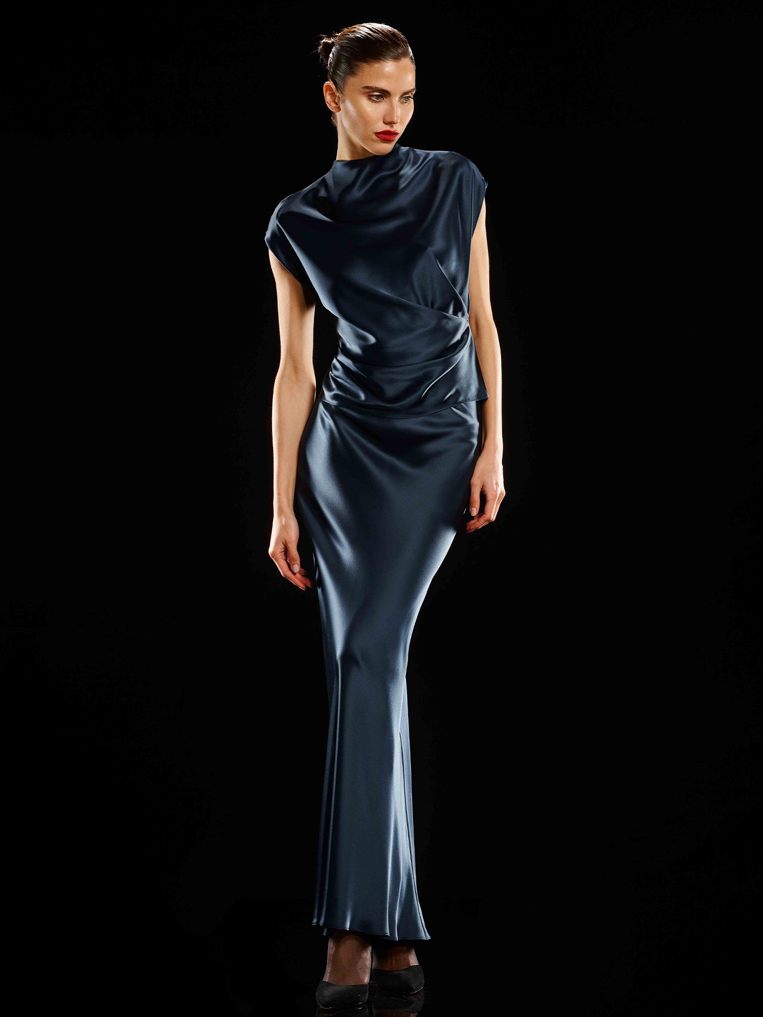 High Neck Drape Top