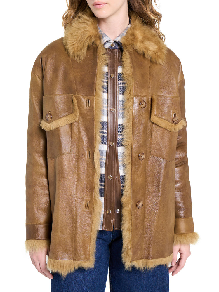 ジャケット・アウター archive grunge fur leather jacket brown TWP | Aspen Shearling Jacket – Kirna Zabête