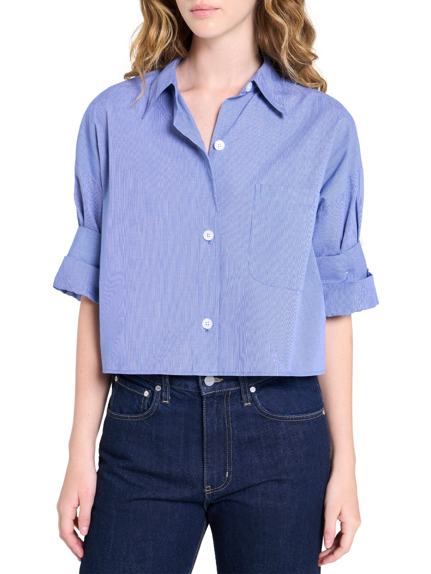 Next Ex Shirt in Micro Check Cotton