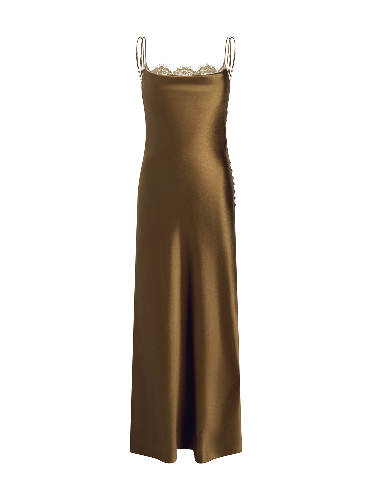 Blake Lace-Trimmed Silk Midi Dress
