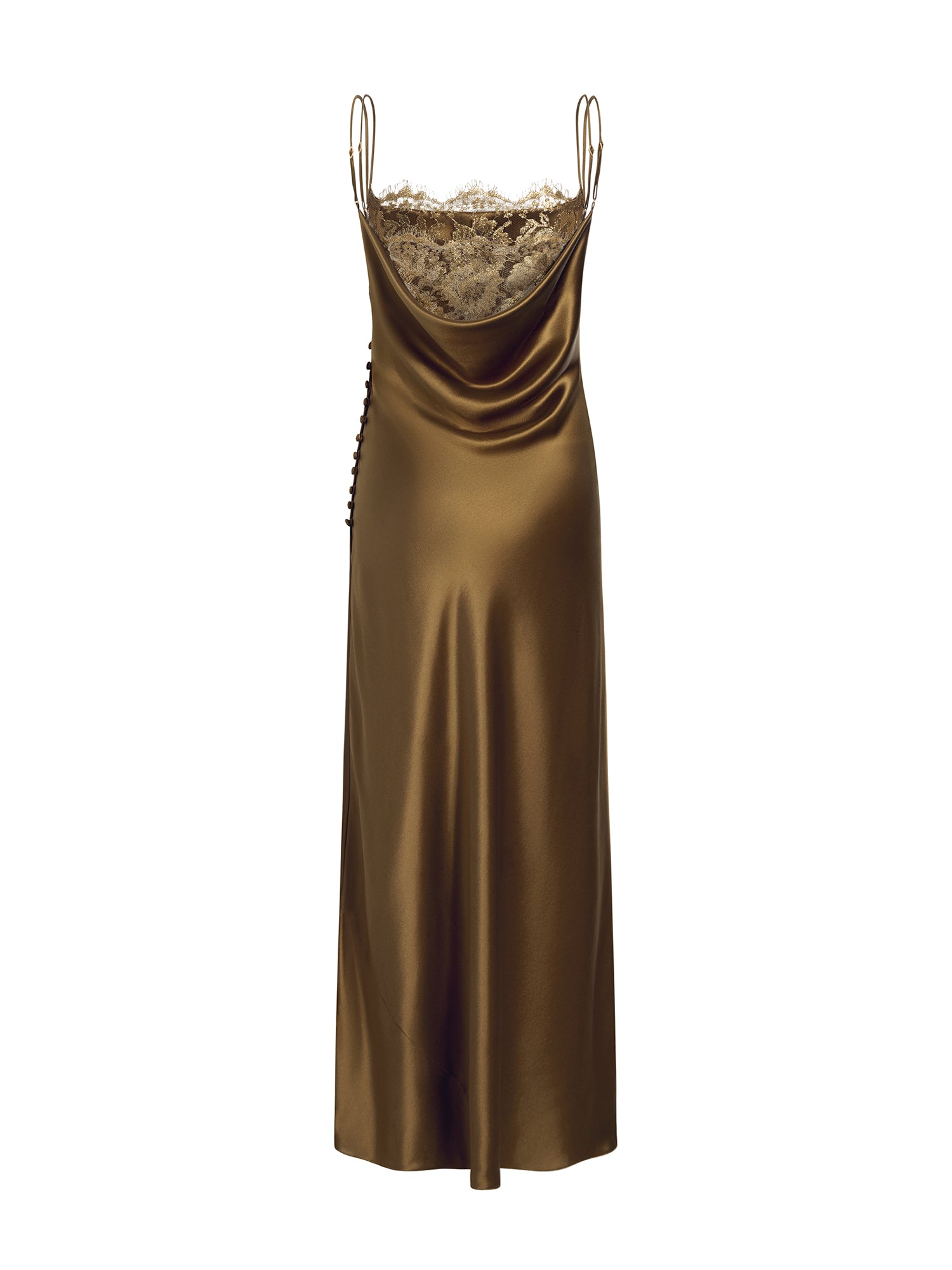 Blake Lace-Trimmed Silk Midi Dress