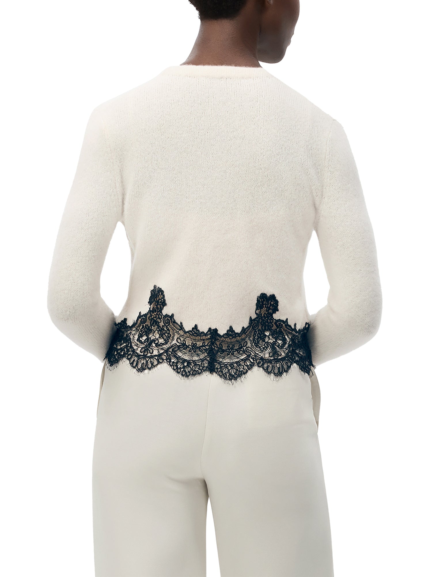 Briar Lace-Trimmed Cashmere-Silk Cardigan