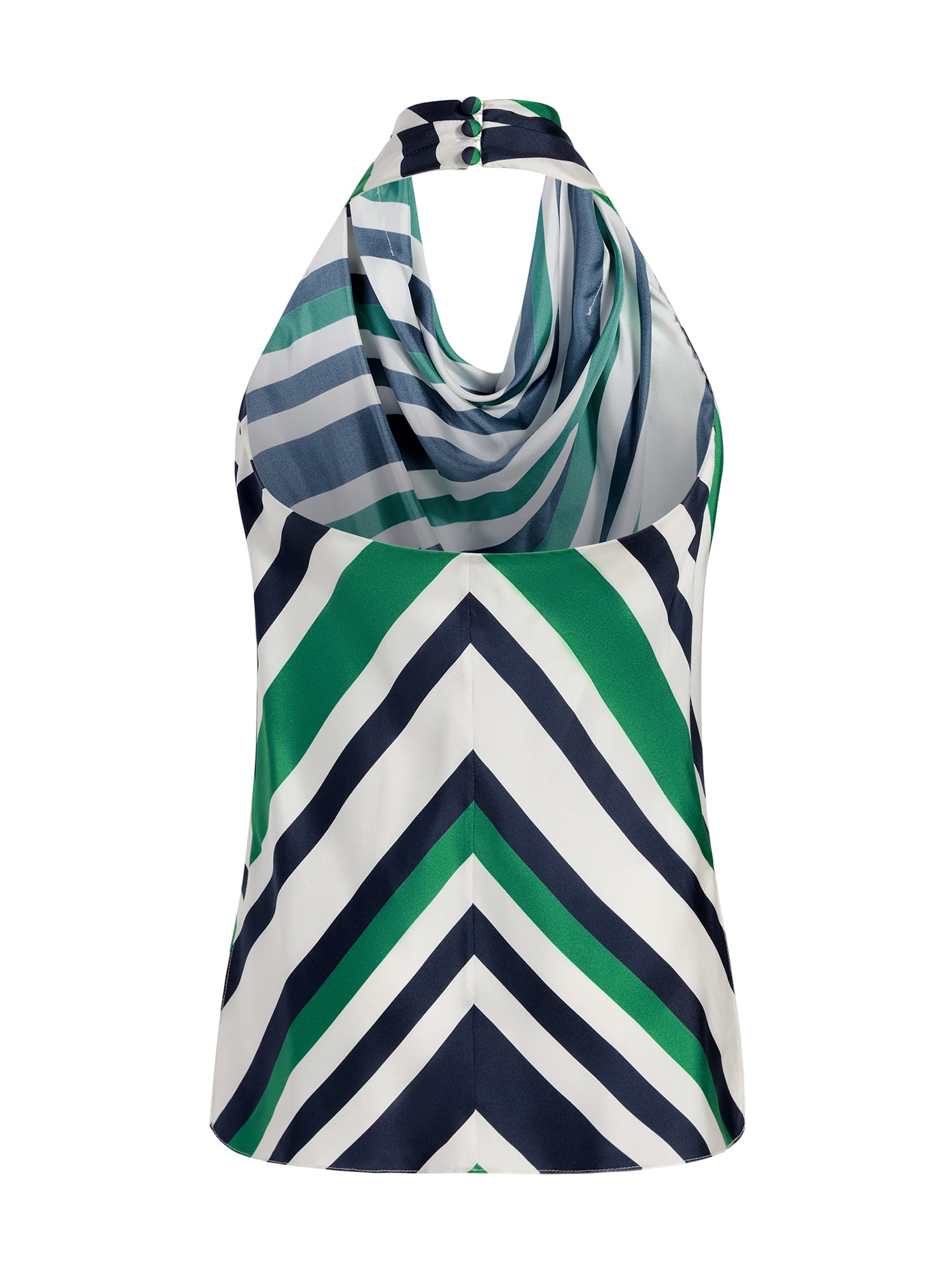 Cusette Striped Silk Halter Top