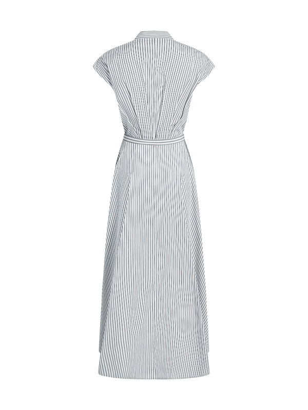 Palmer Striped Cotton Sleeveless Shirtdress