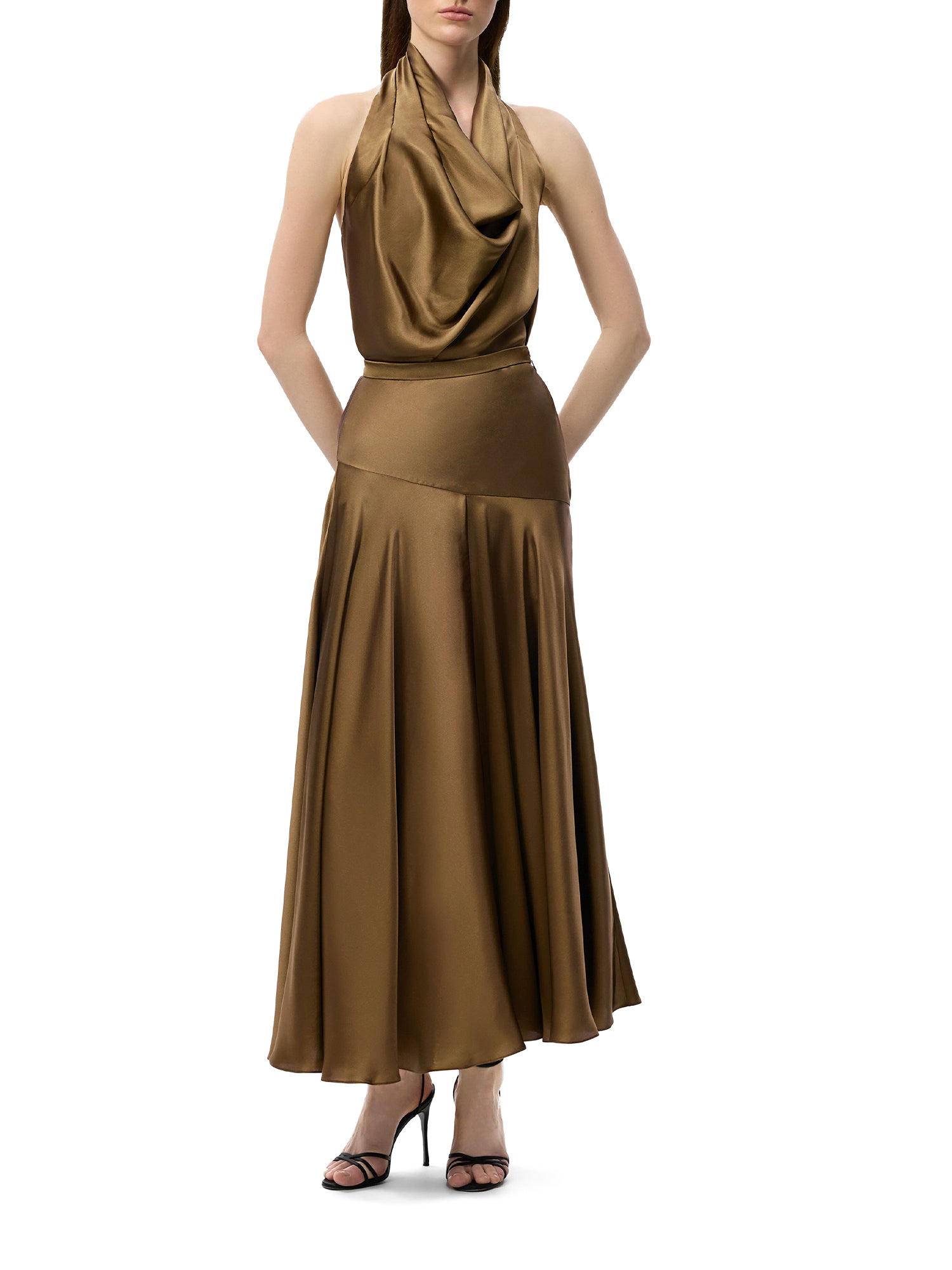 Thea Silk Midi Skirt