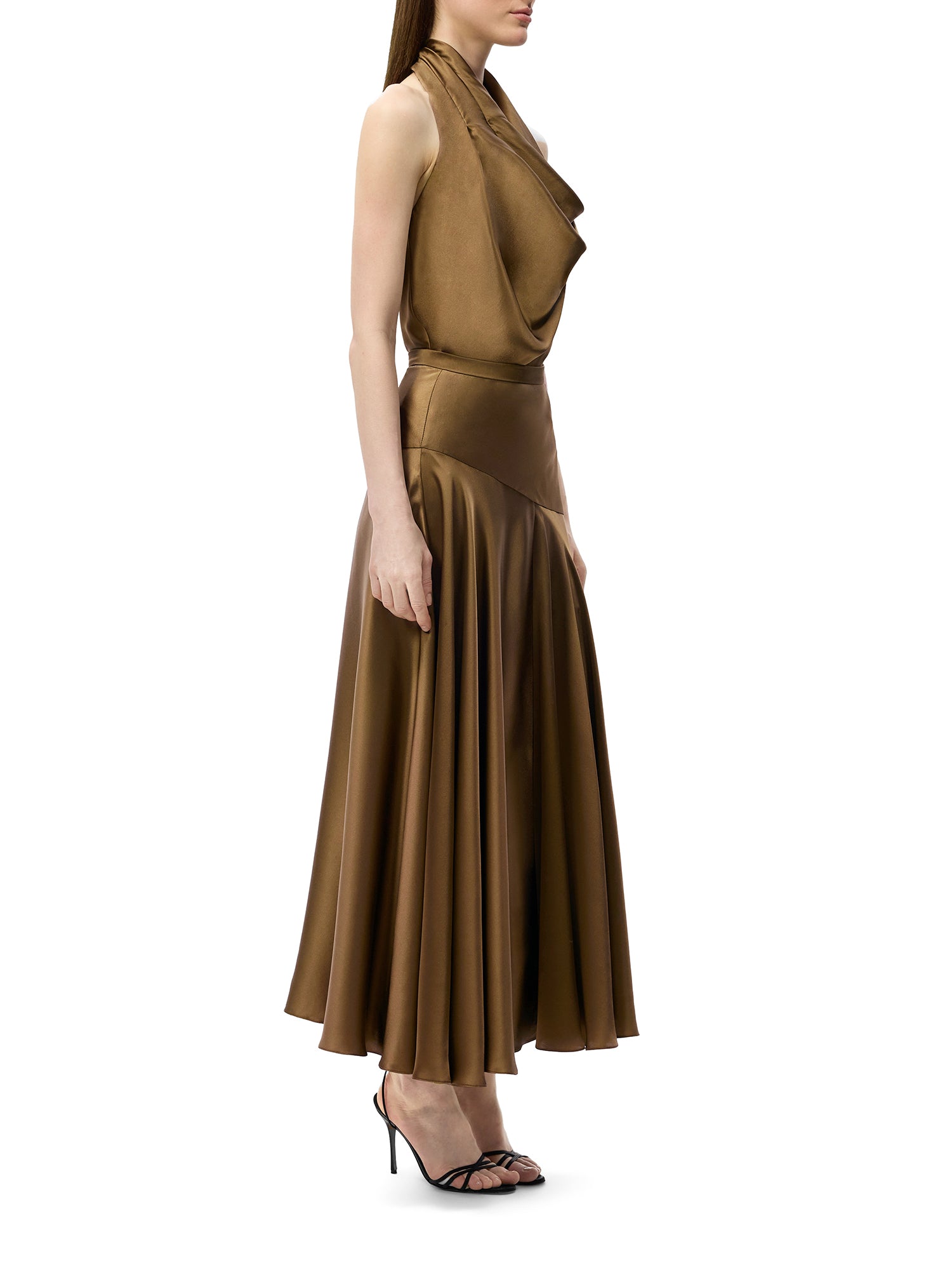 Thea Silk Midi Skirt