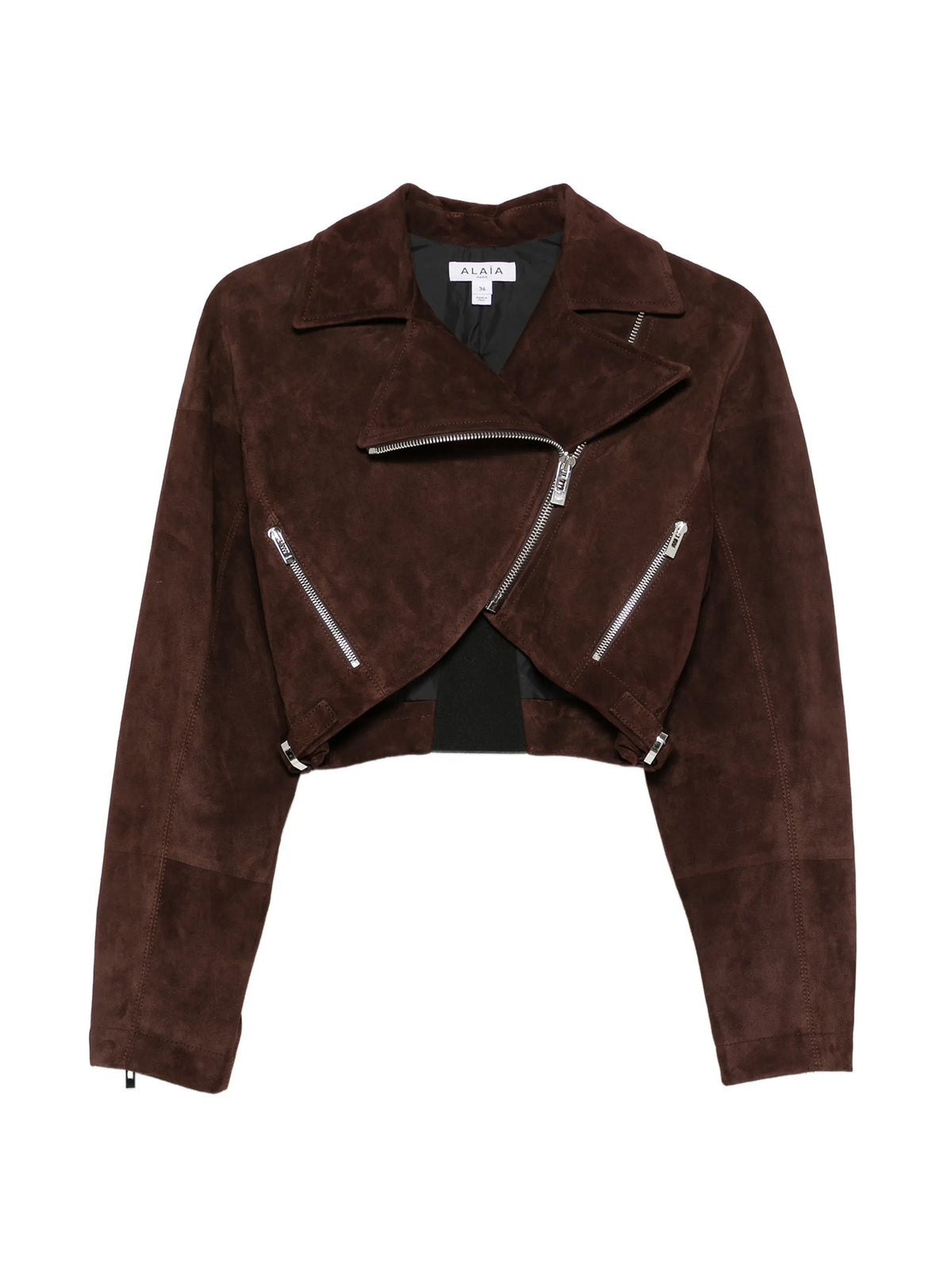 Cropped Suede Biker Jacket