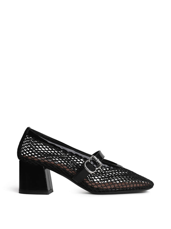 Fishnet Mary Jane Pumps