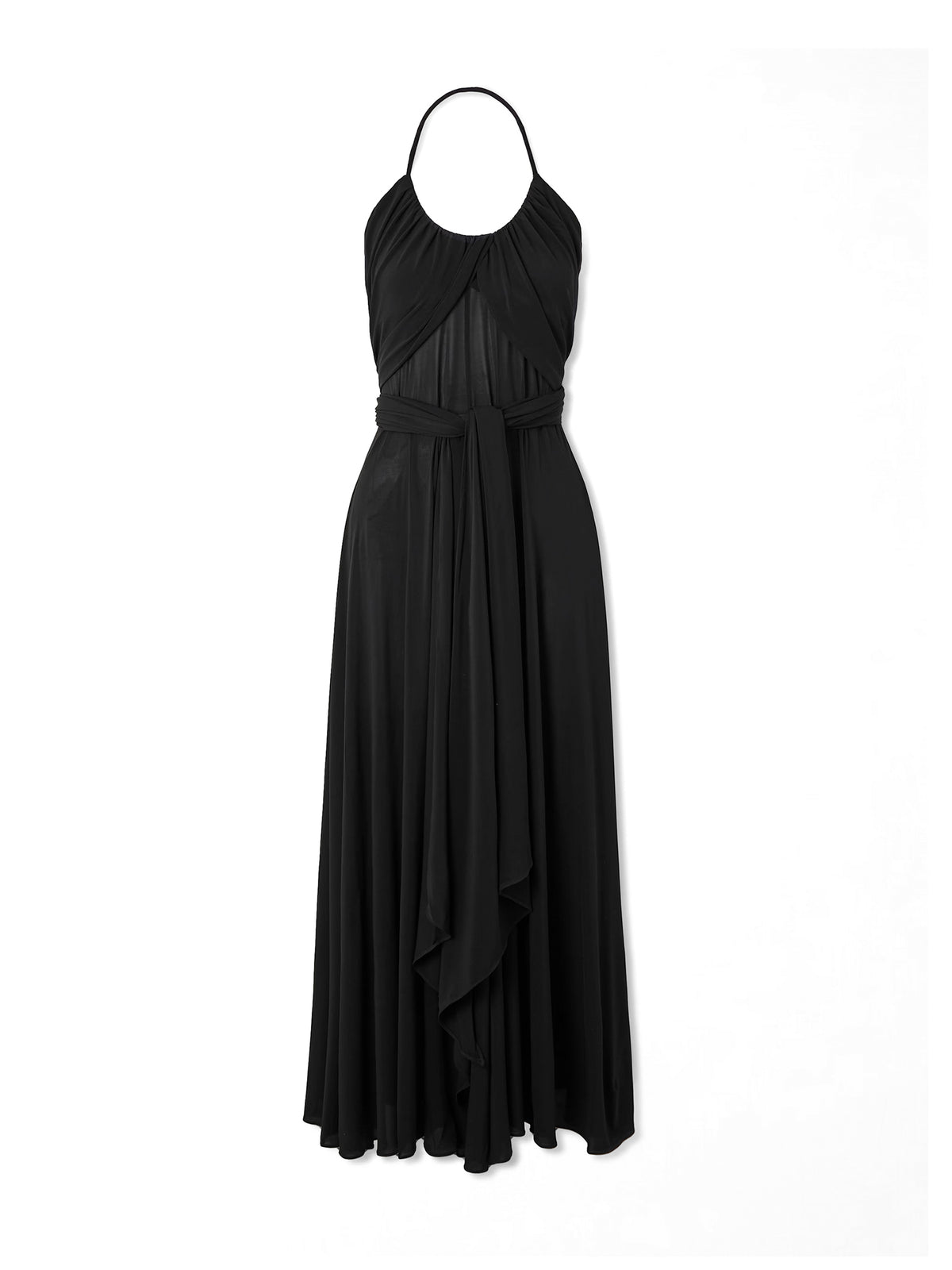 Gathered Jersey Halter Maxi Dress