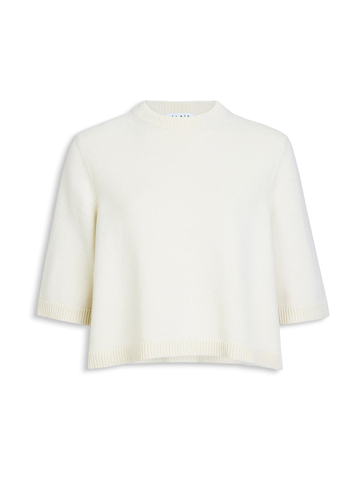 Boxy Short-Sleeve Cashmere Sweater