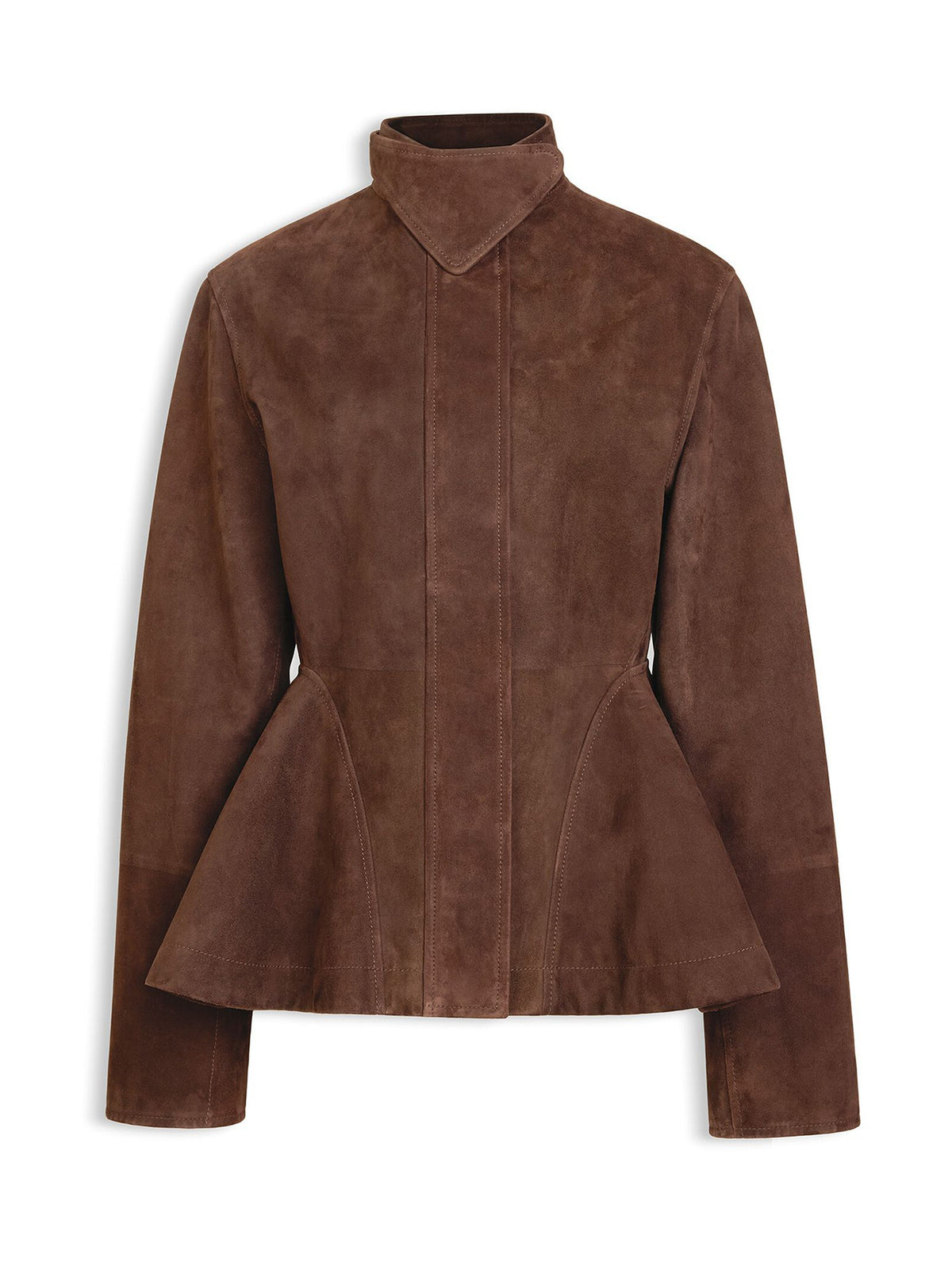 Suede Goatskin Peplum Jacket