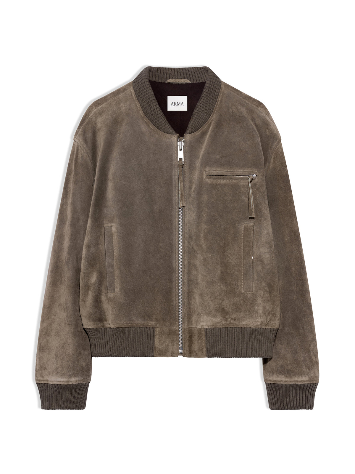 Elysia Gritty Suede Bomber Jacket