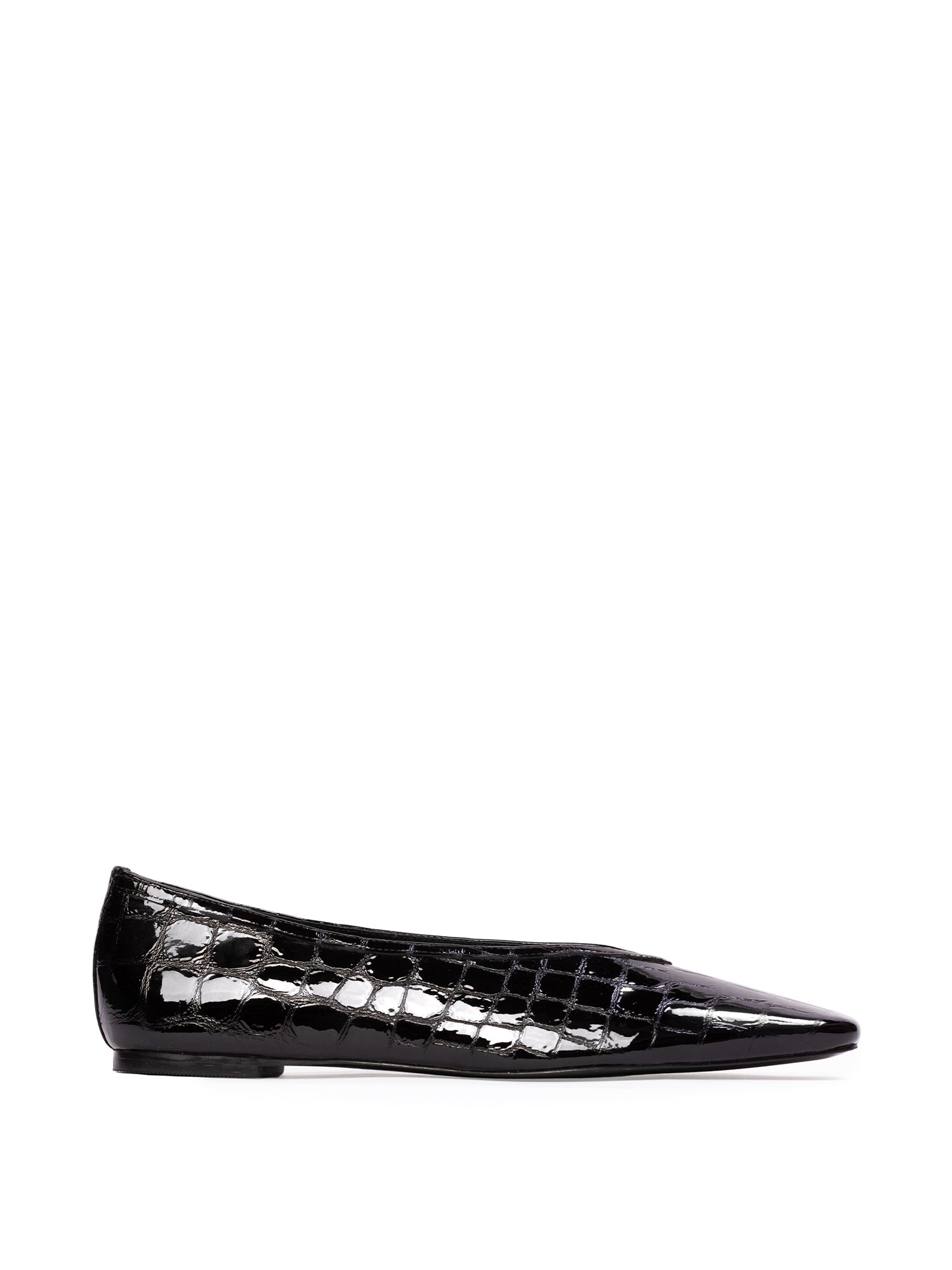Ayra Flats in Croc Patent Leather