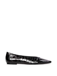 Ayra Flats in Croc Patent Leather