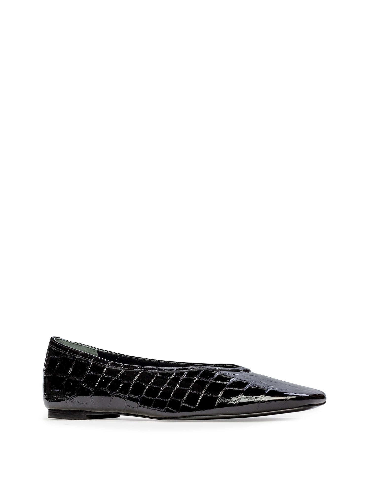 Ayra Flats in Croc Patent Leather