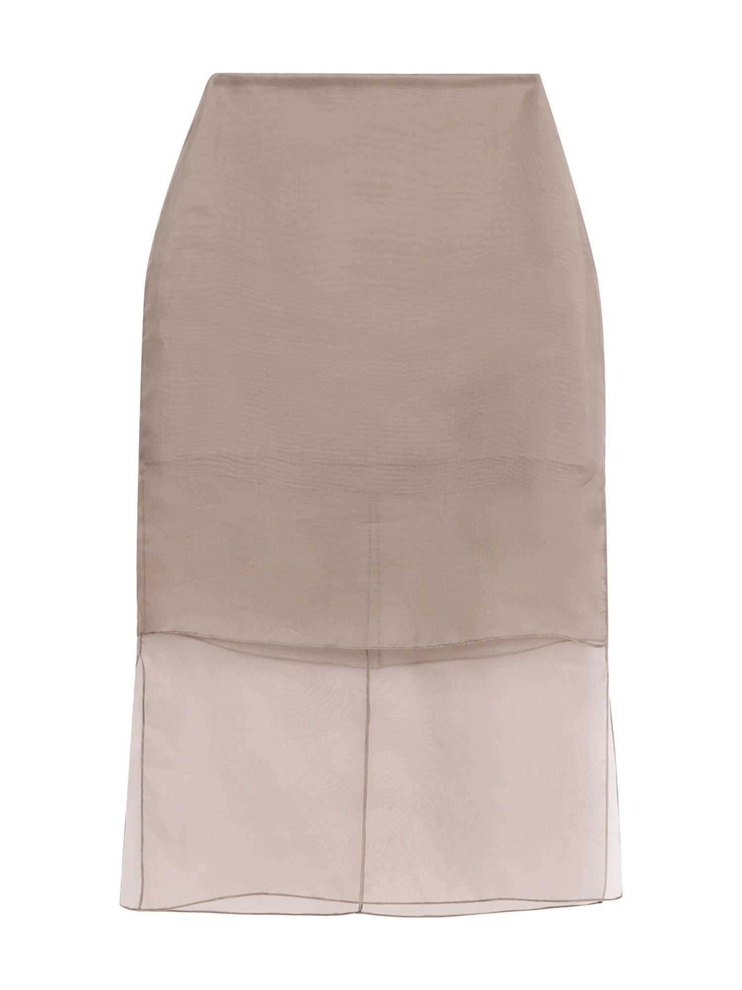 Brett Silk Organza Pencil Skirt