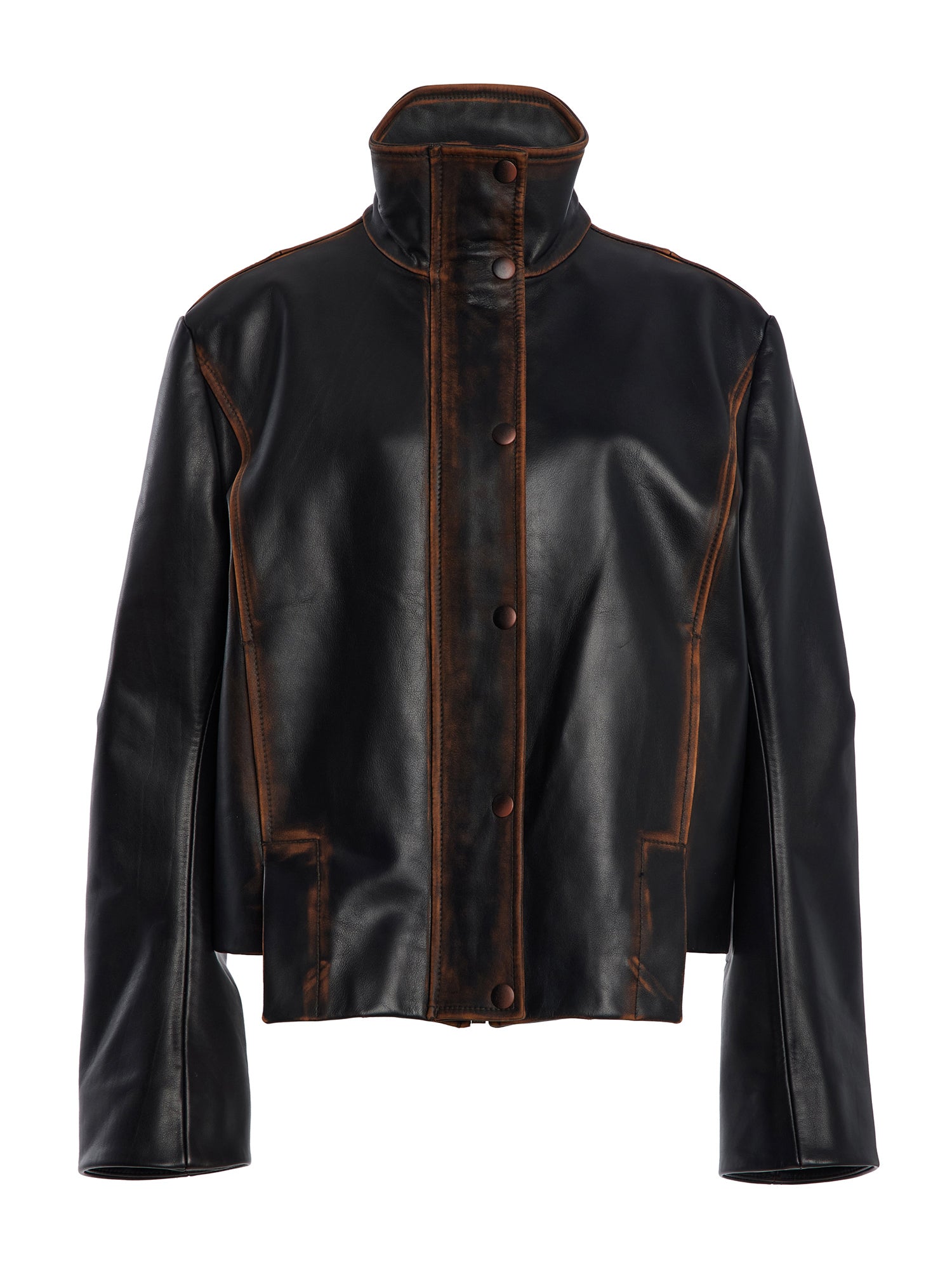 Mason High-Neck Leather Jacket