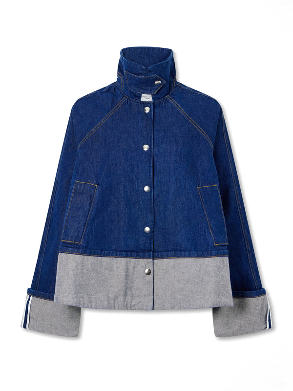 Wells Trapeze Cuffed Denim Jacket