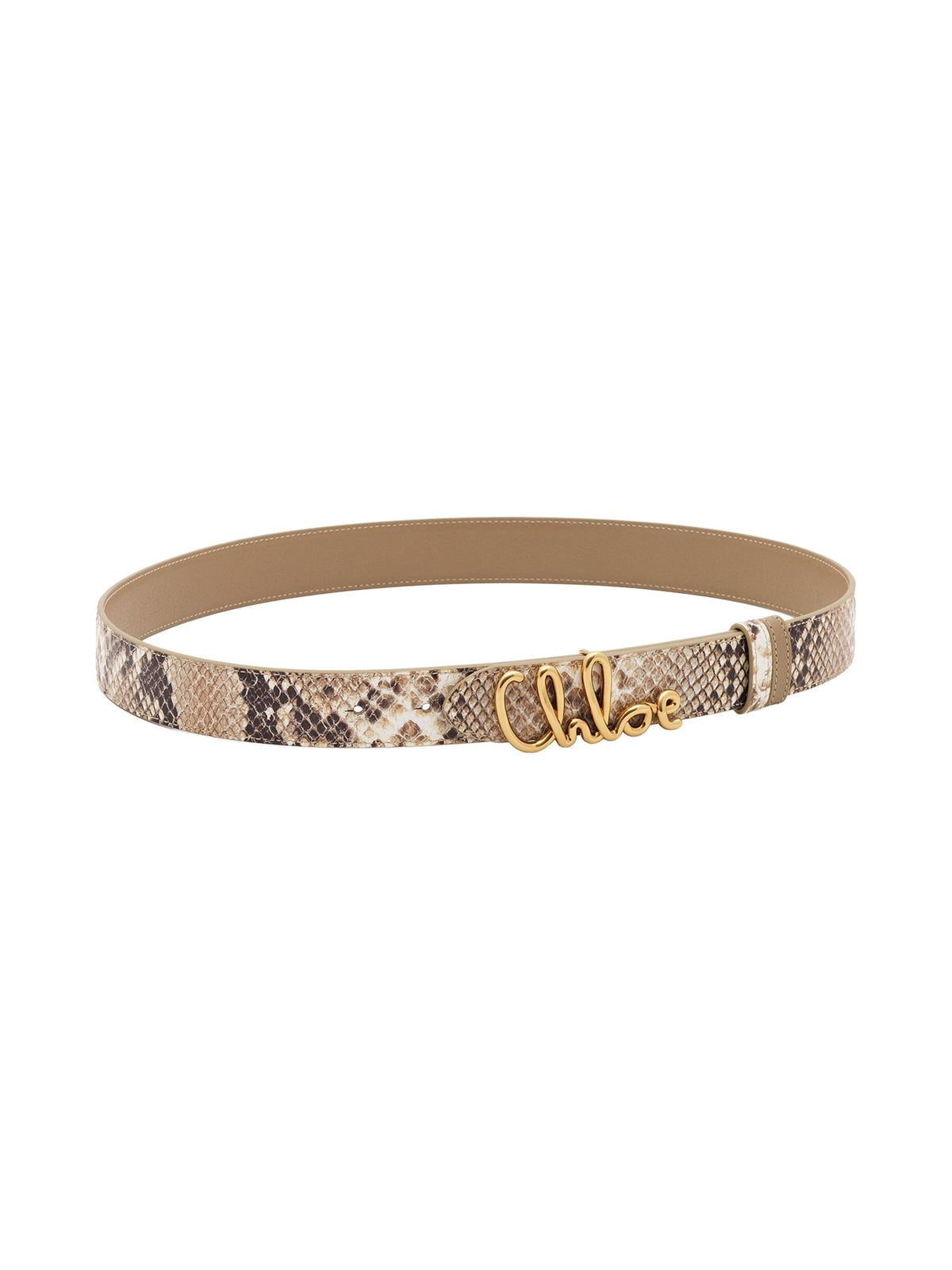 Python-Embossed Chloé Iconic Leather Belt