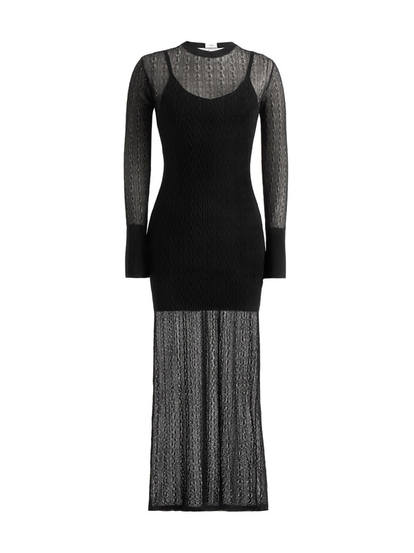 Ayla Sheer Cable Maxi Dress