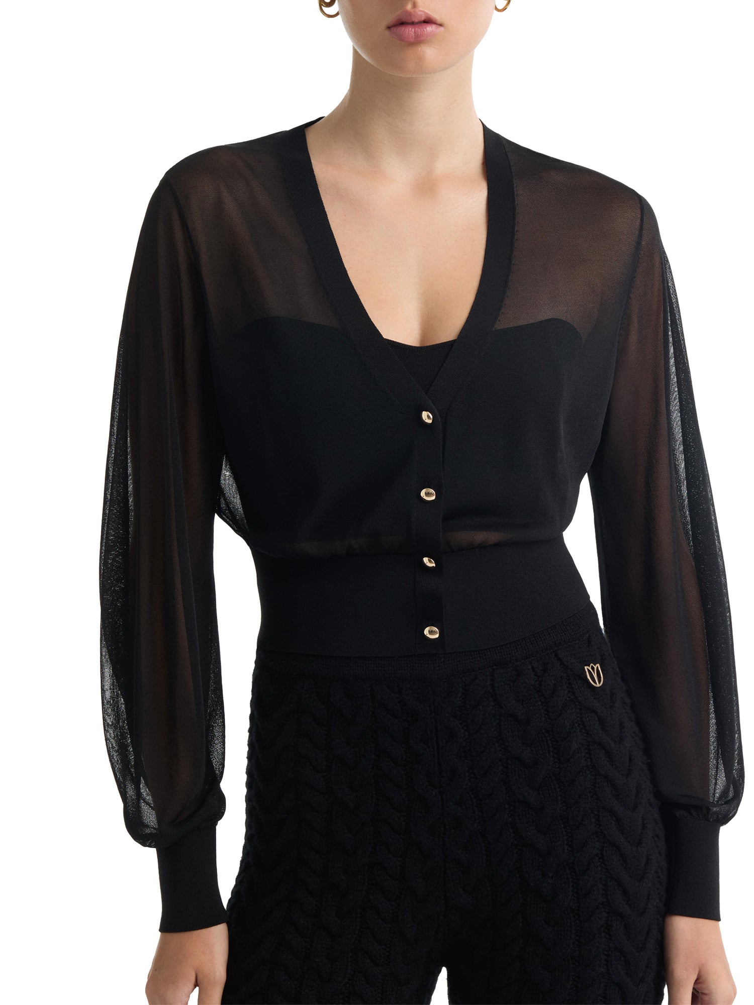 Dakota Sheer Cropped Cardigan