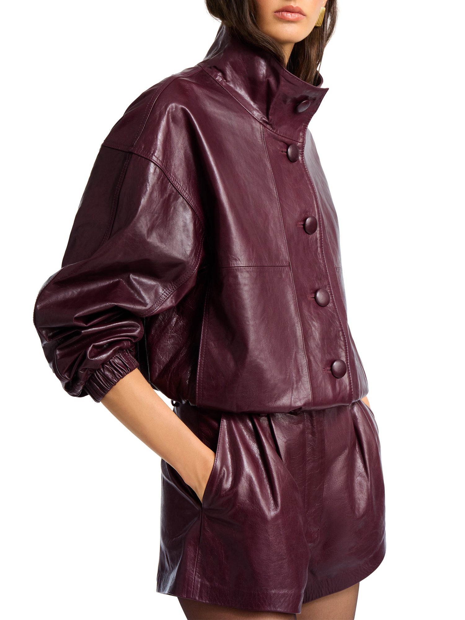 Kate Leather Bomber Jacket