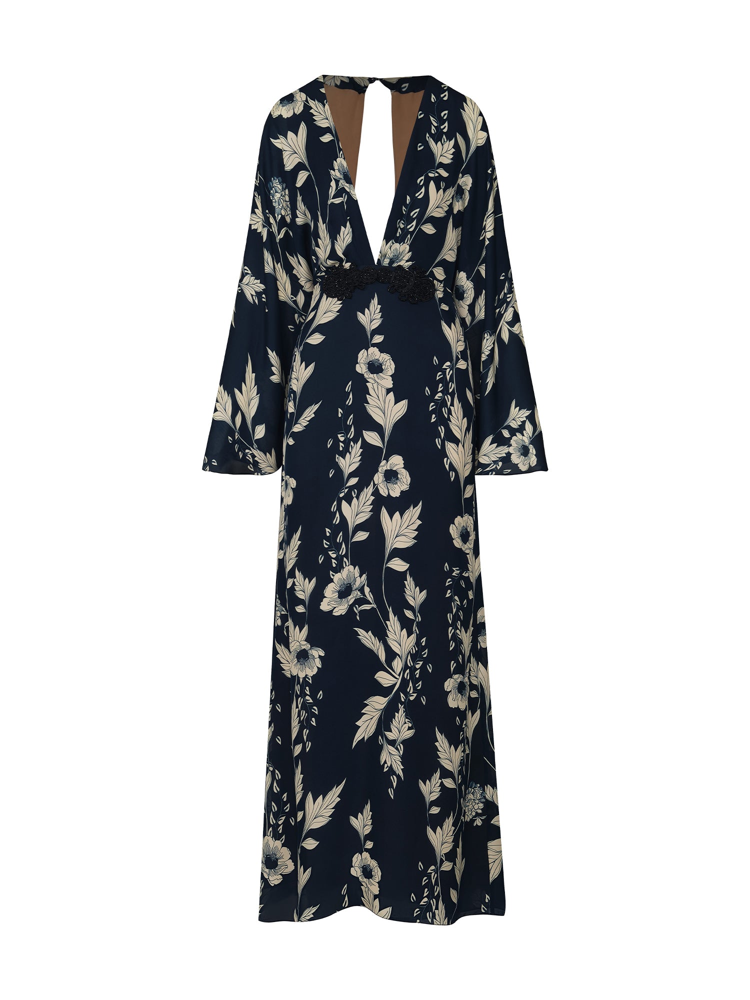 Hibiscus Traditional Silk Maxi Dress