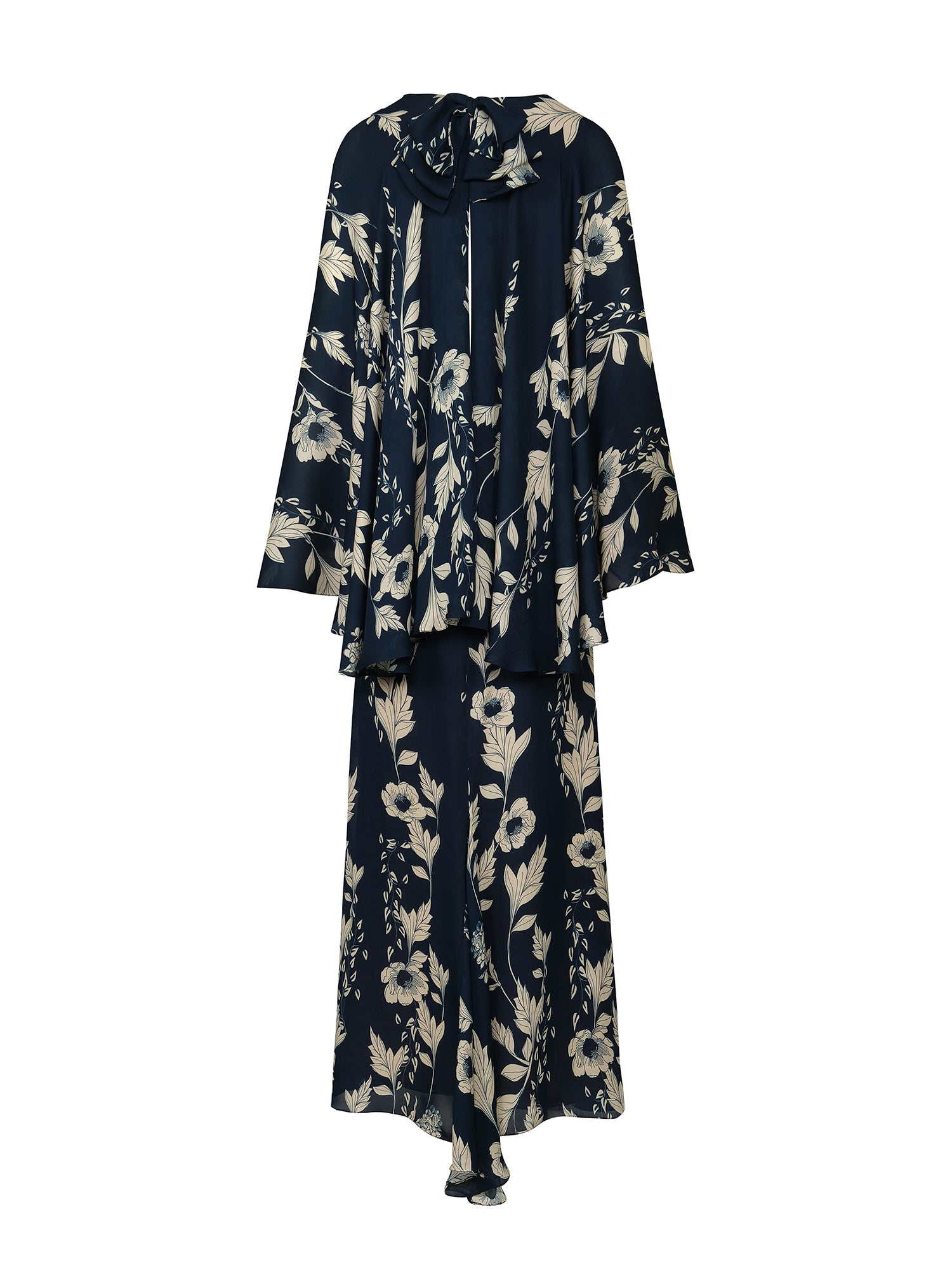 Hibiscus Traditional Silk Maxi Dress