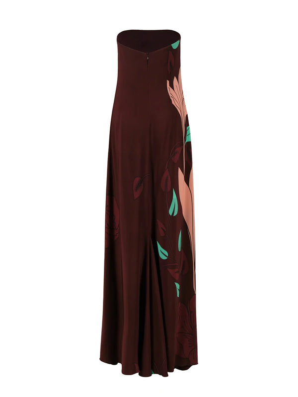 Petals Strapless Maxi Dress