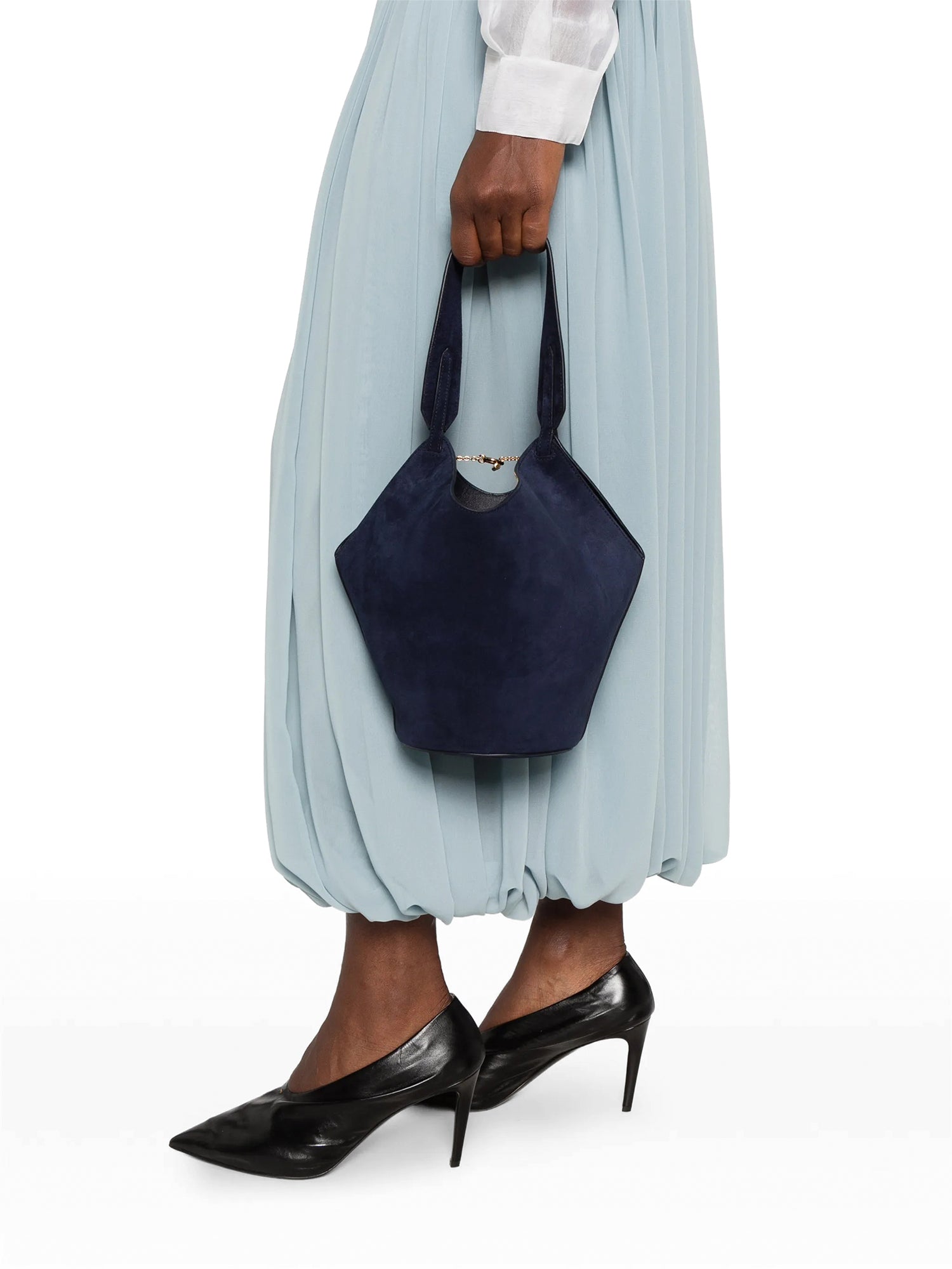 Suede Mini Lotus Tote