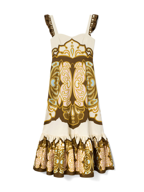 Gingerbread Cotton Midi Dress