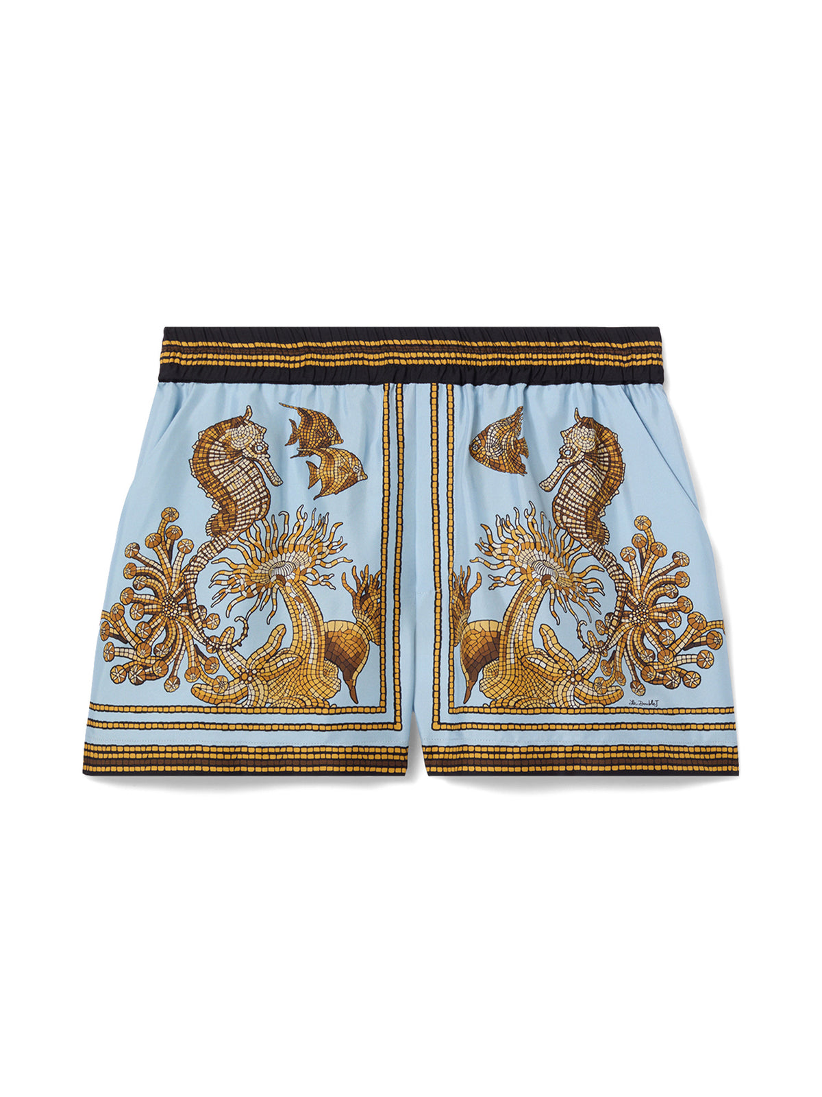 Silk Twill Pull-Up Shorts