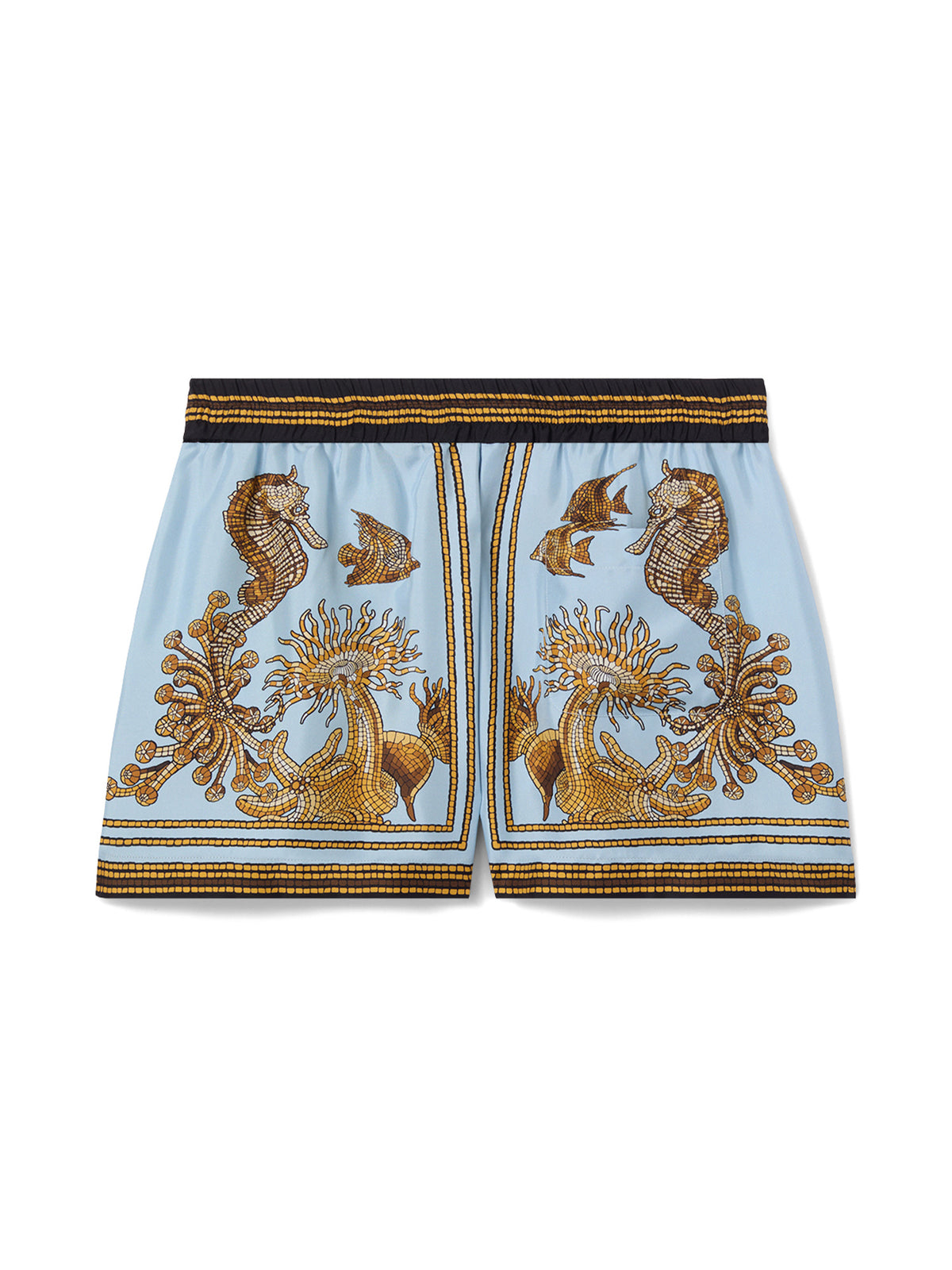 Silk Twill Pull-Up Shorts