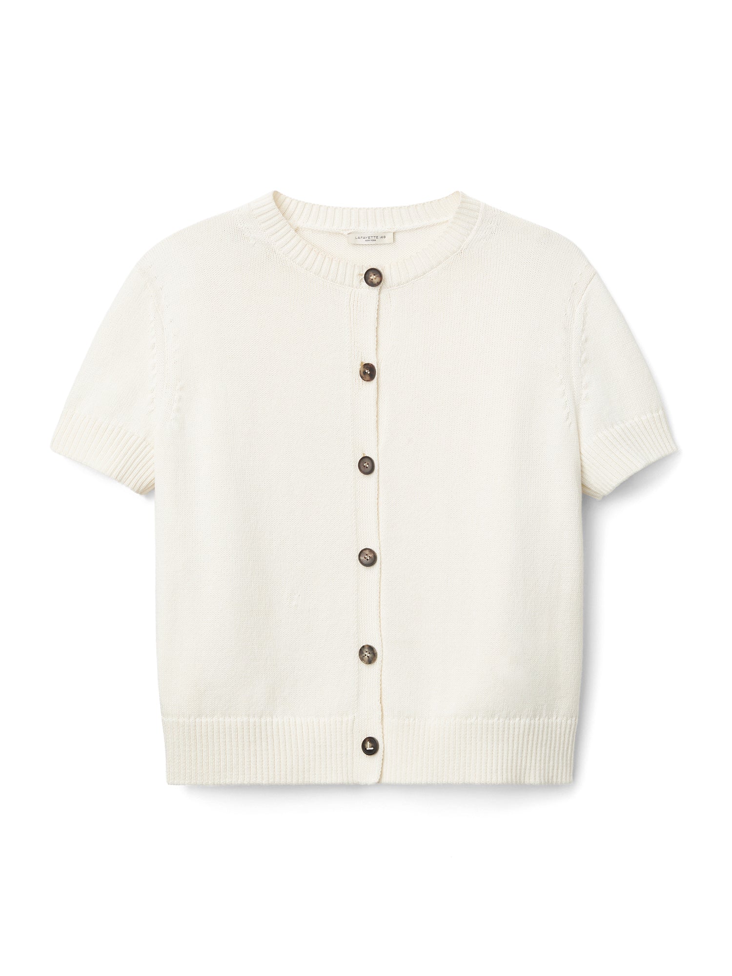 Short Sleeve Crew Neck Cardigan