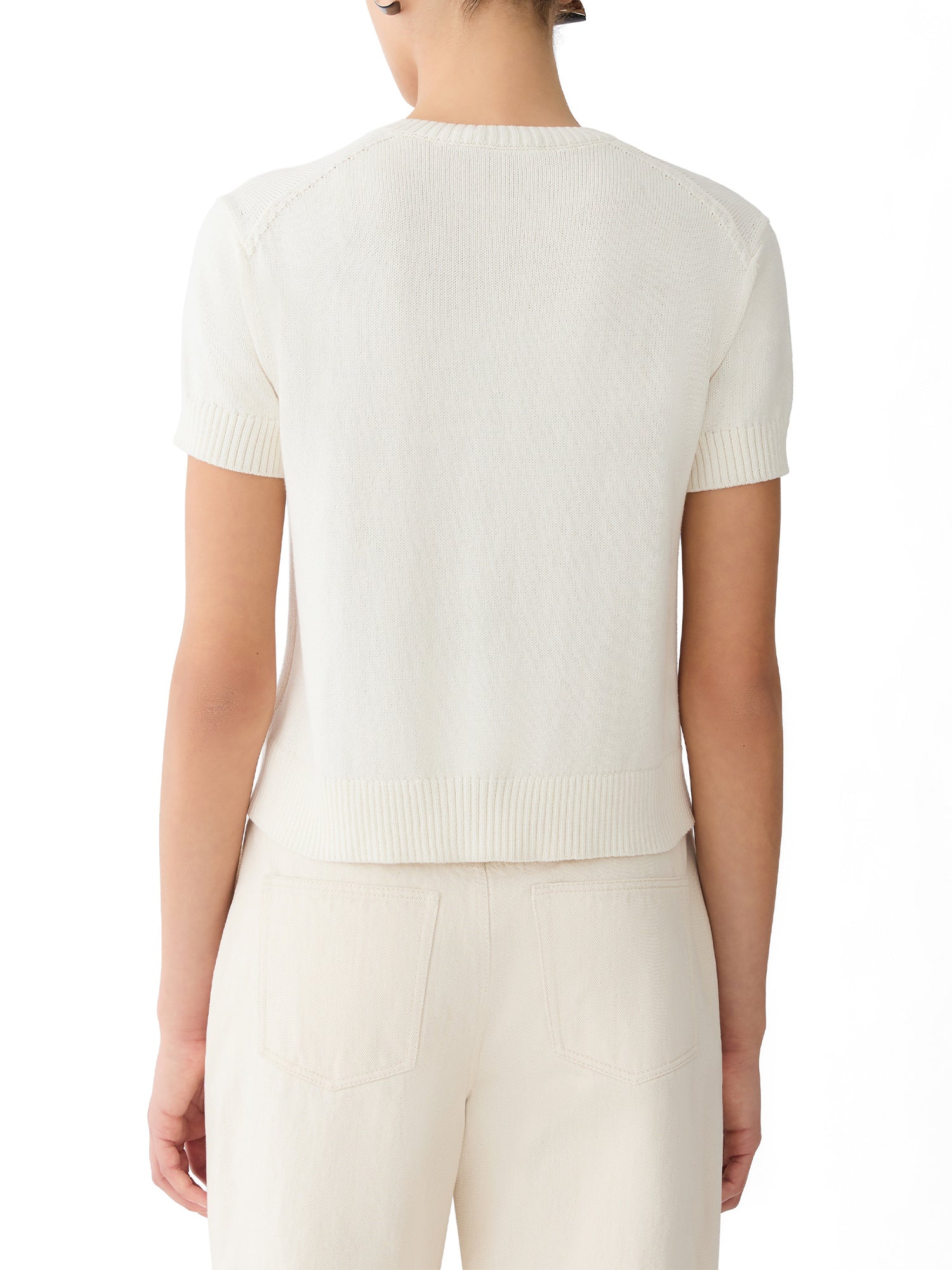 Short Sleeve Crew Neck Cardigan