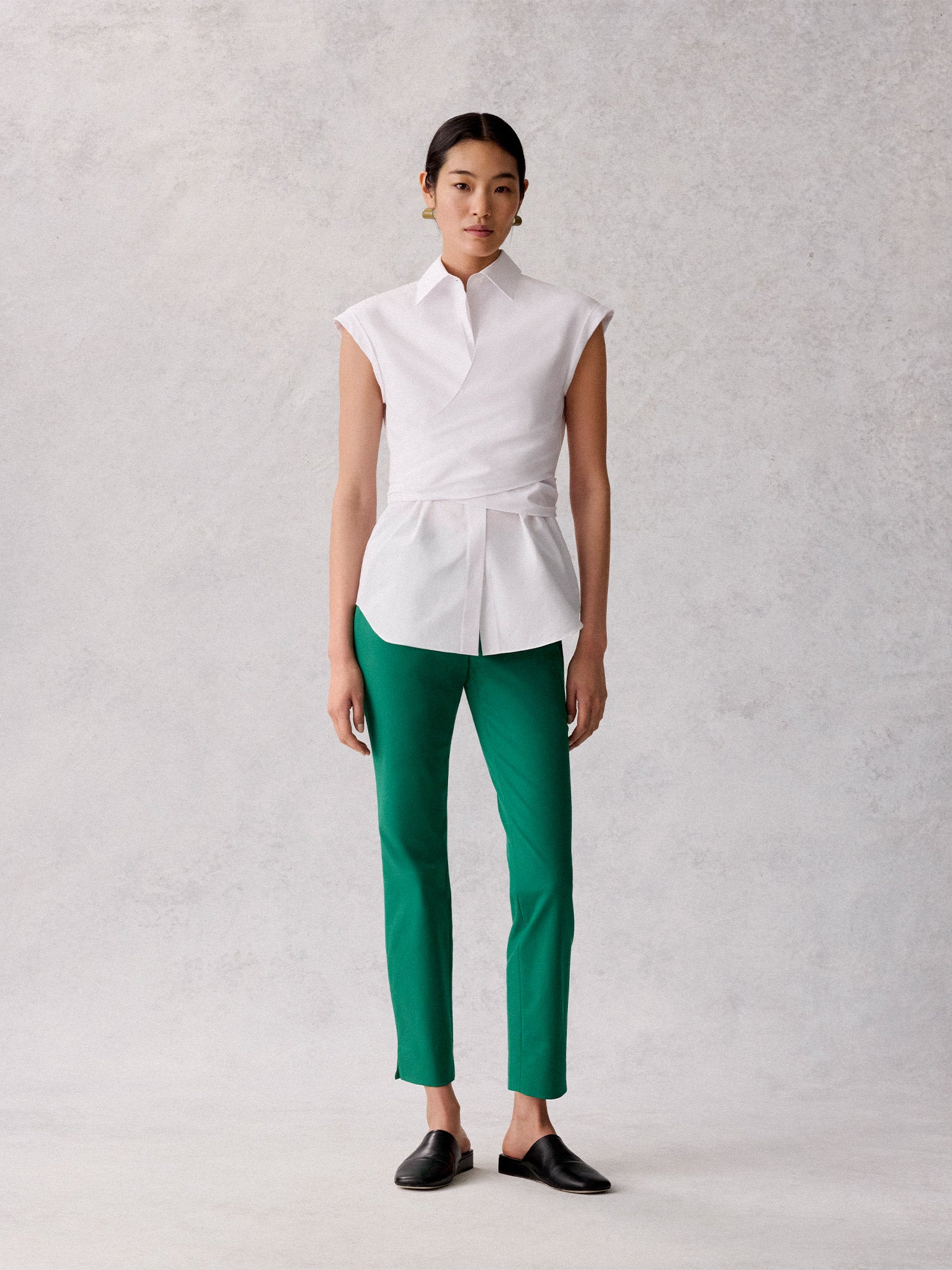 Cotton Poplin Wrap Shirt