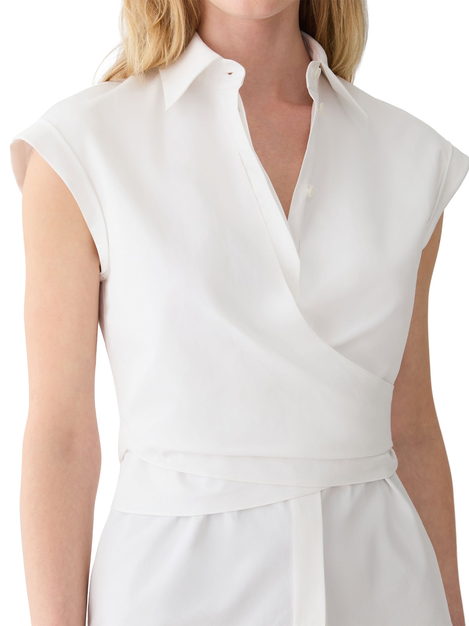 Cotton Poplin Wrap Shirt