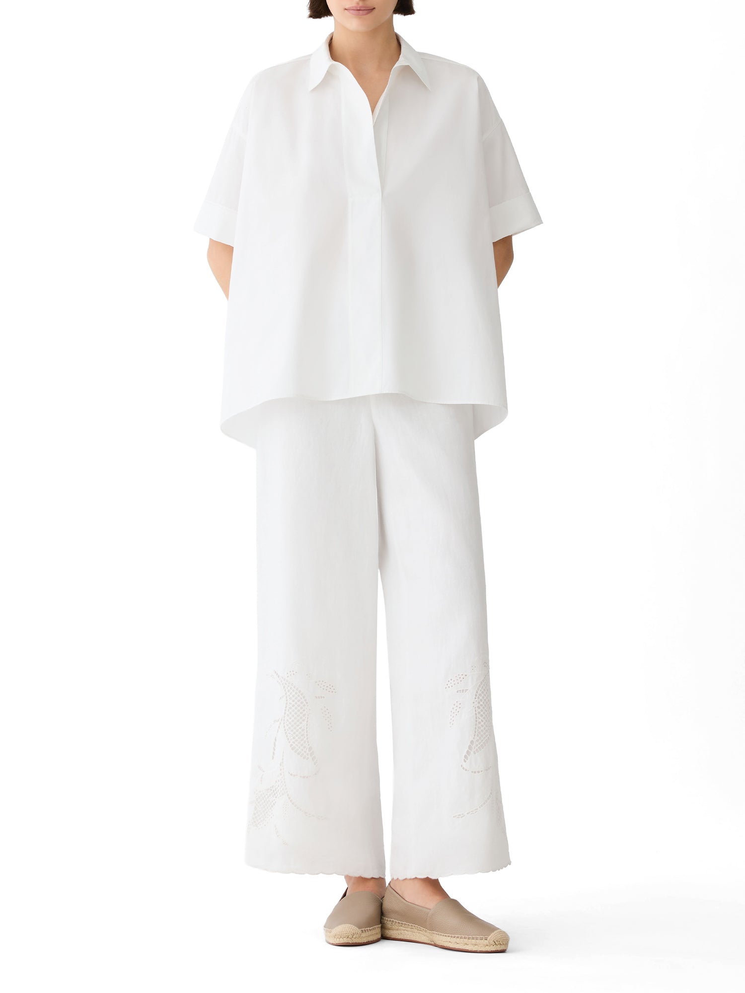 Embroidered Riverside Linen Pants